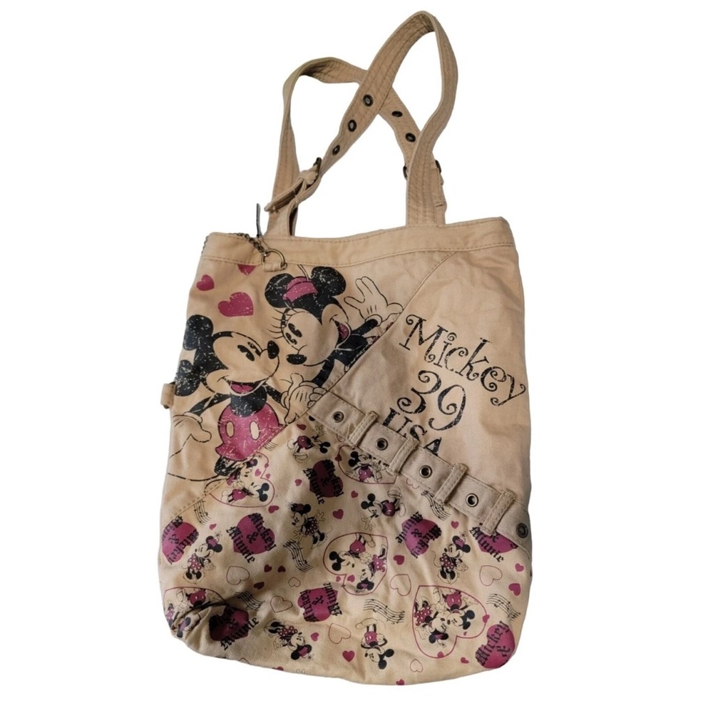 Disney Tan Tote with Mickey and Minnie Design